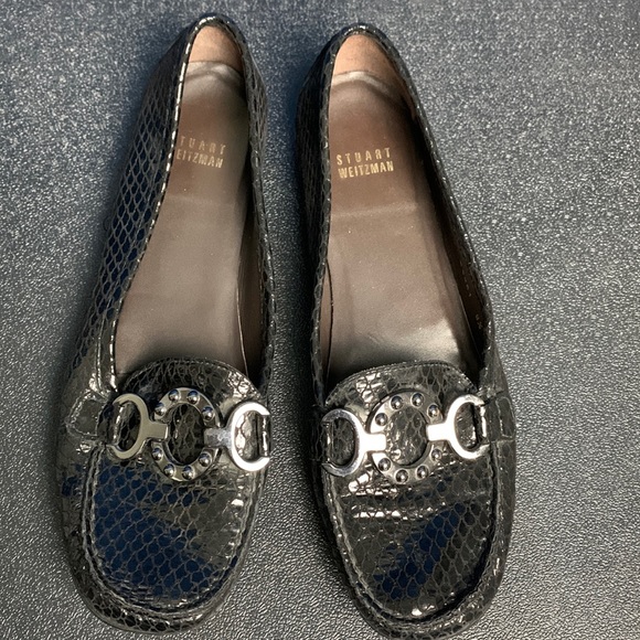 Stuart Weitzman Black snake loafers - Picture 1 of 5